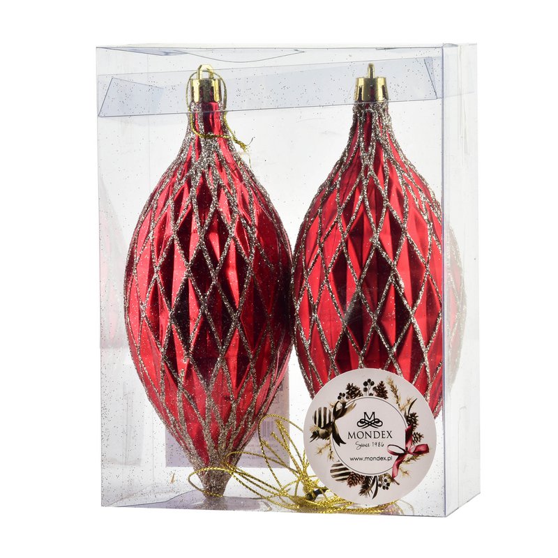 SANTA LILA Set of 2 red baubles