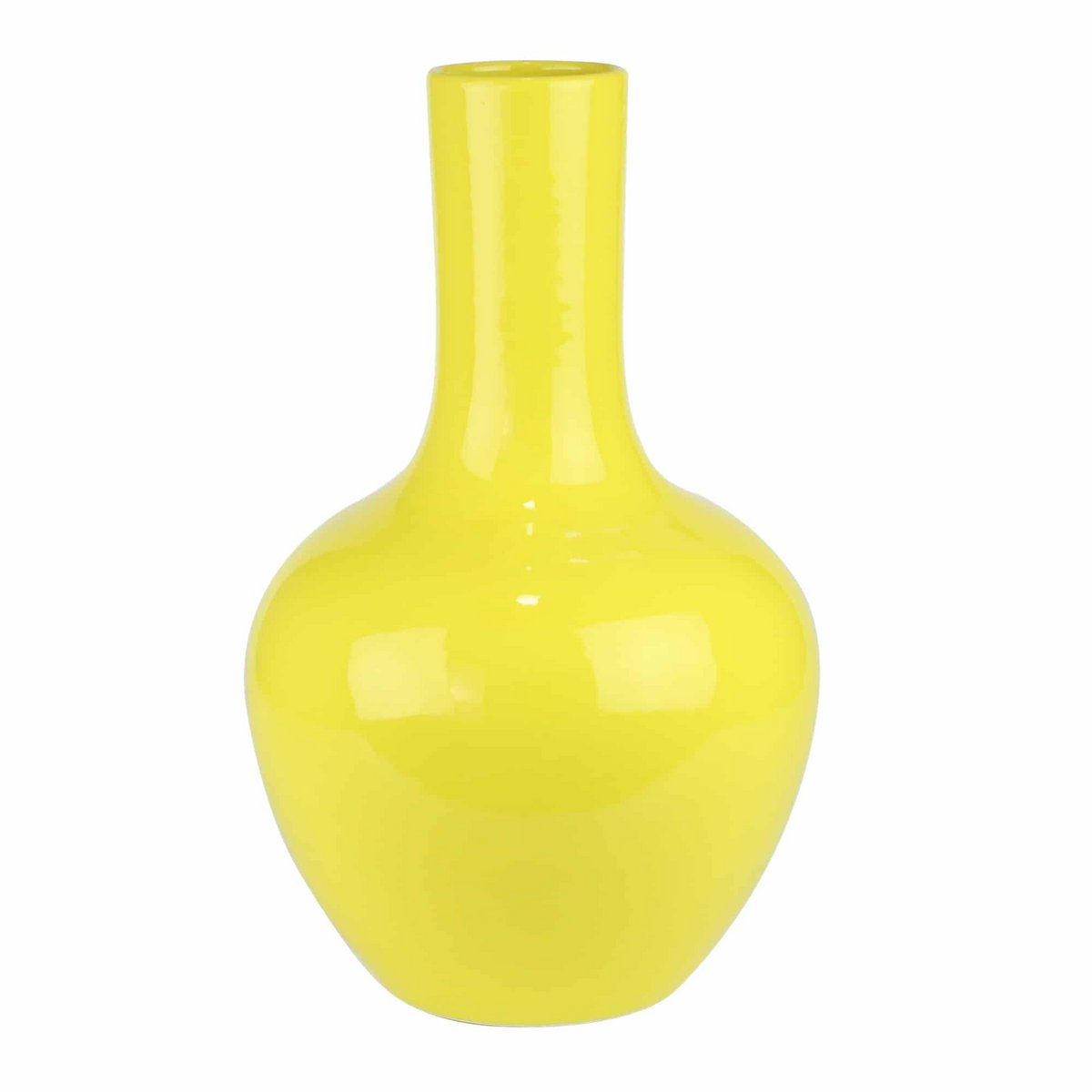 Jarrón de cuerpo amarillo