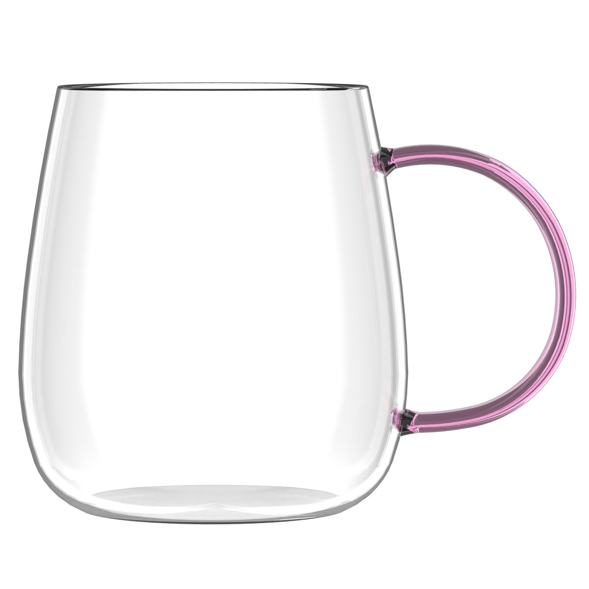 SÆT med 2 glas med lyserødt håndtag 400ml BOLLA 1166