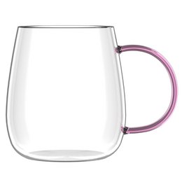 SÆT med 2 glas med lyserødt håndtag 400ml BOLLA 1166