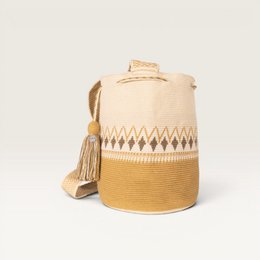 Geometrische Umhängetasche L | Karamell