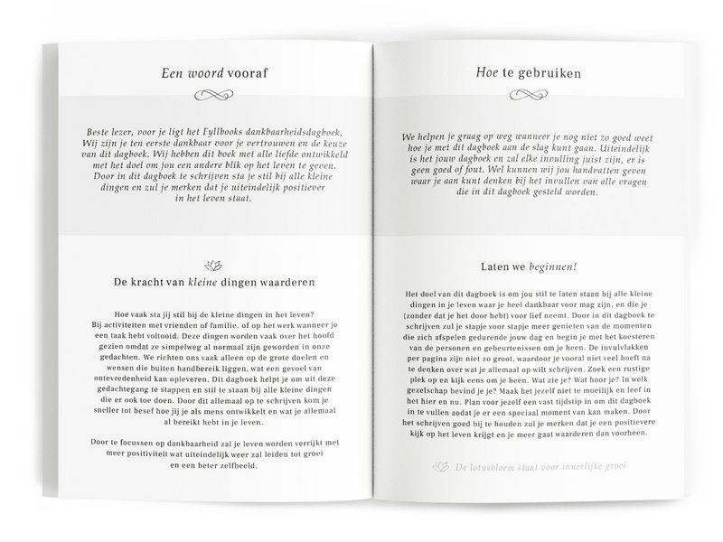 Fyllbooks Diary for Gratitude - Lniany kremowy ze złotą folią