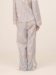 Pantalon de pyjama rayé bleu imprimé Bambi