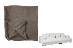 J-Line Bezug für Sitz + 9 Kissen, tiefes Monaco-Leinen, XXL, Wüstentaupe