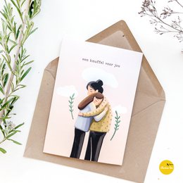 Card de felicitación abrazo