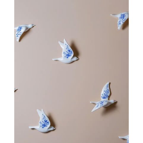 Wall Bird 2 - Ceramics - Delft Blue - 17 cm