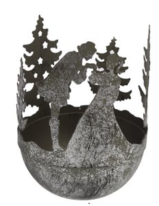 Wind light Christmas tree / couple metal ant silver color