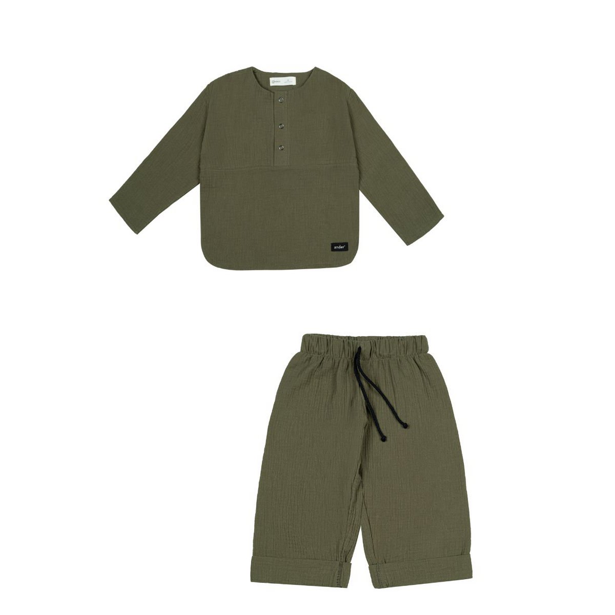 DANTE KHAKI blouse and shorts set for a boy