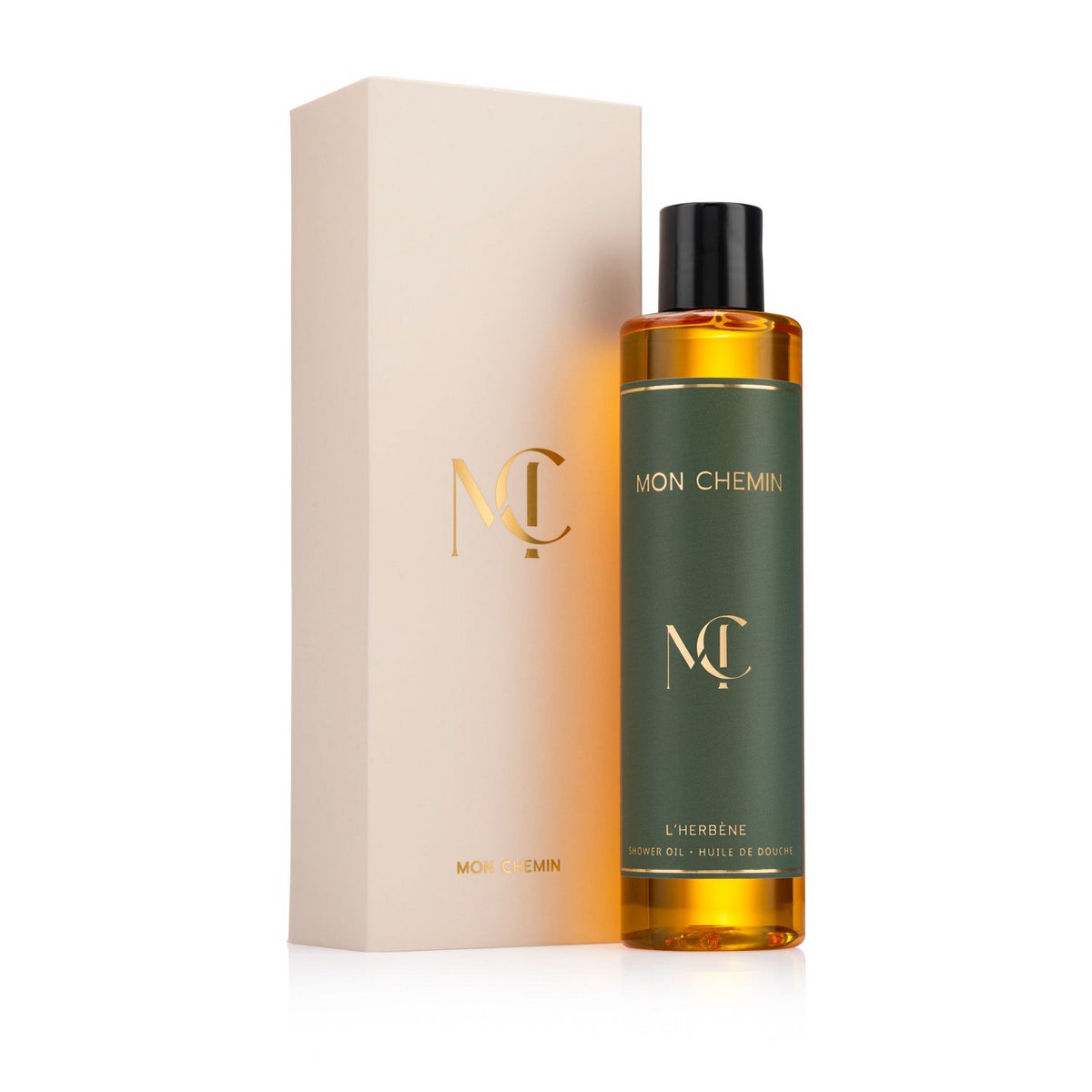 Mon Chemin® Pflegendes Duschöl | L'Herbéne | Würzig und grün | Mit 7 wertvollen Ölen