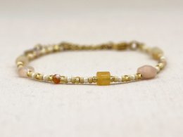 Ketting Kirana gele aventurijn, zilver of goud roestvrijstaal
