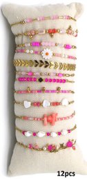 S-E6.3 B221-482-6 S. stalen armband ingesteld op Cushion-12-st poze roze