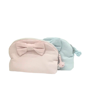 Bag round jersey with bow 20x14cm