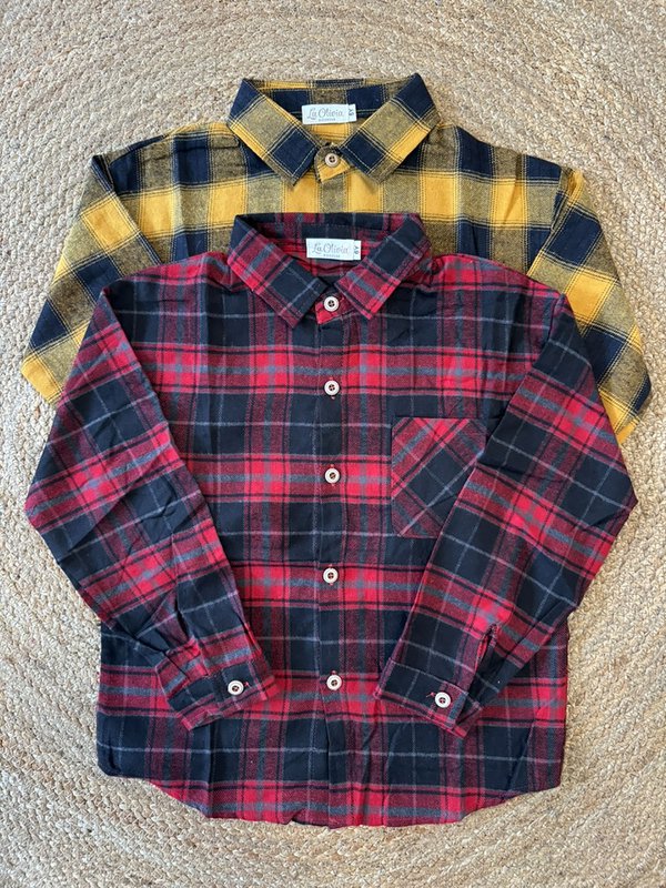Garçon chemise heureux