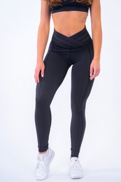 Black high-waist, elastic yoga and sports leggings from Empire Embodied Sportswear. Made of stretchy, breathable fabric for comfortable workouts.