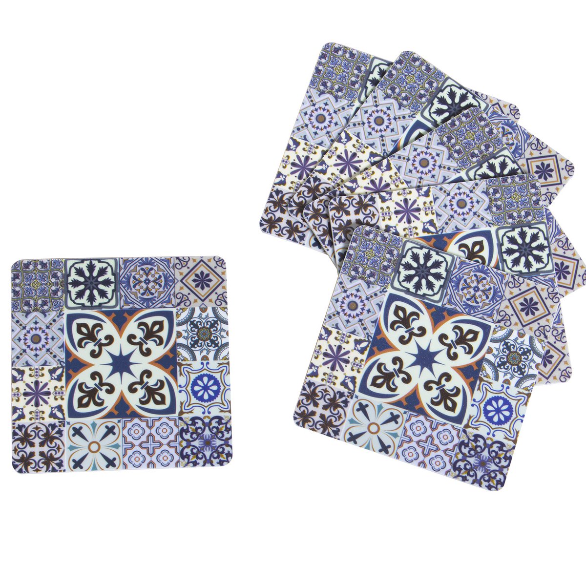 SÆT 6 POSAVASOS DE VINILO 10X10CM 10X10CM, GOMA EVA+PP 2MM LL63751