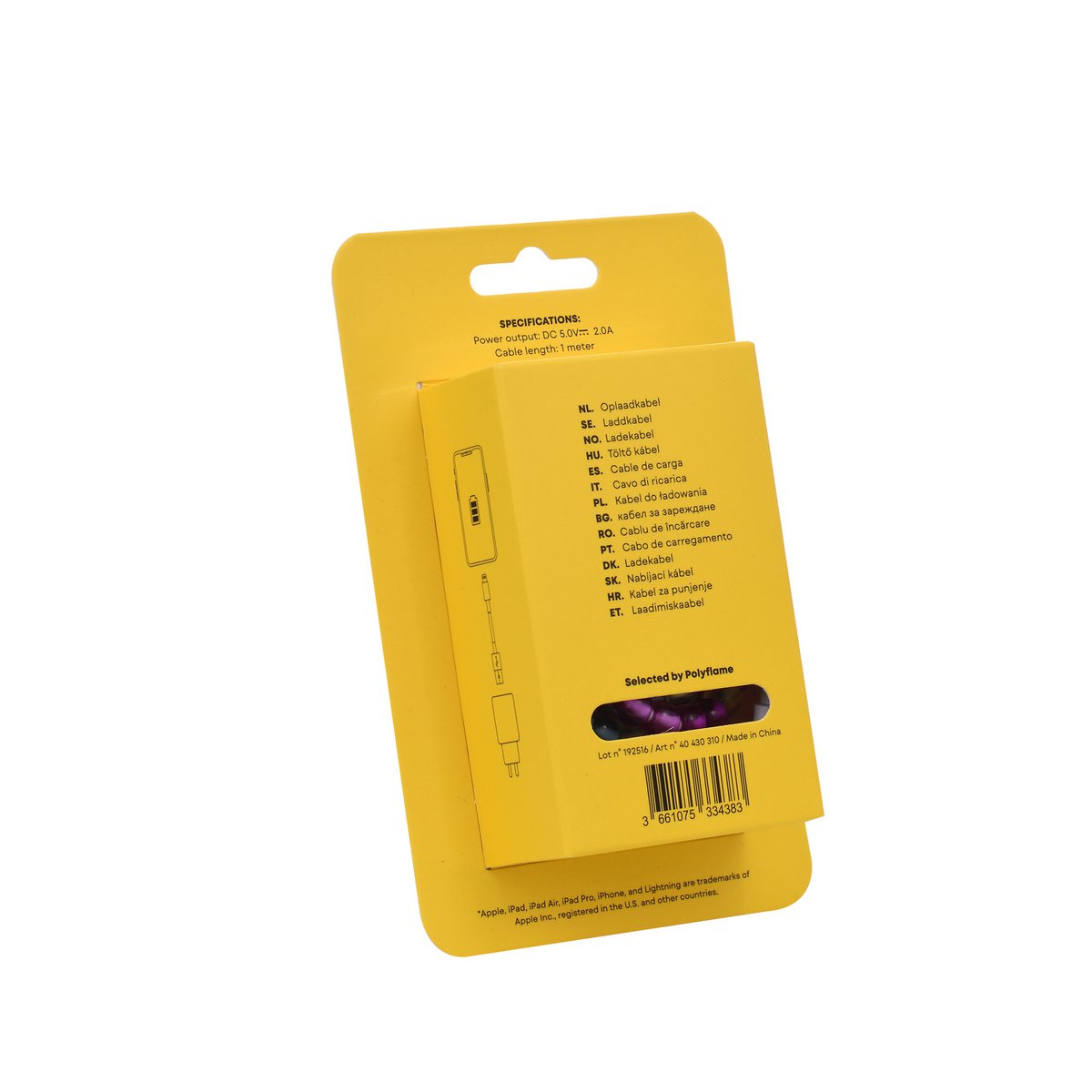 TEKMEE 1M USB LIGHTNING COLOR PEARLS CBL