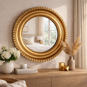 Luxuriöser goldener Wandspiegel – handgefertigter Goldfolienrahmen für ein stilvolles Zuhause