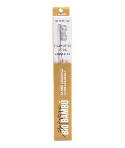 BioBamboo Zahnbürste für Erwachsene. 0 % Plastik. Filamente pflanzlichen Ursprungs. Weich-mittlere Härte.