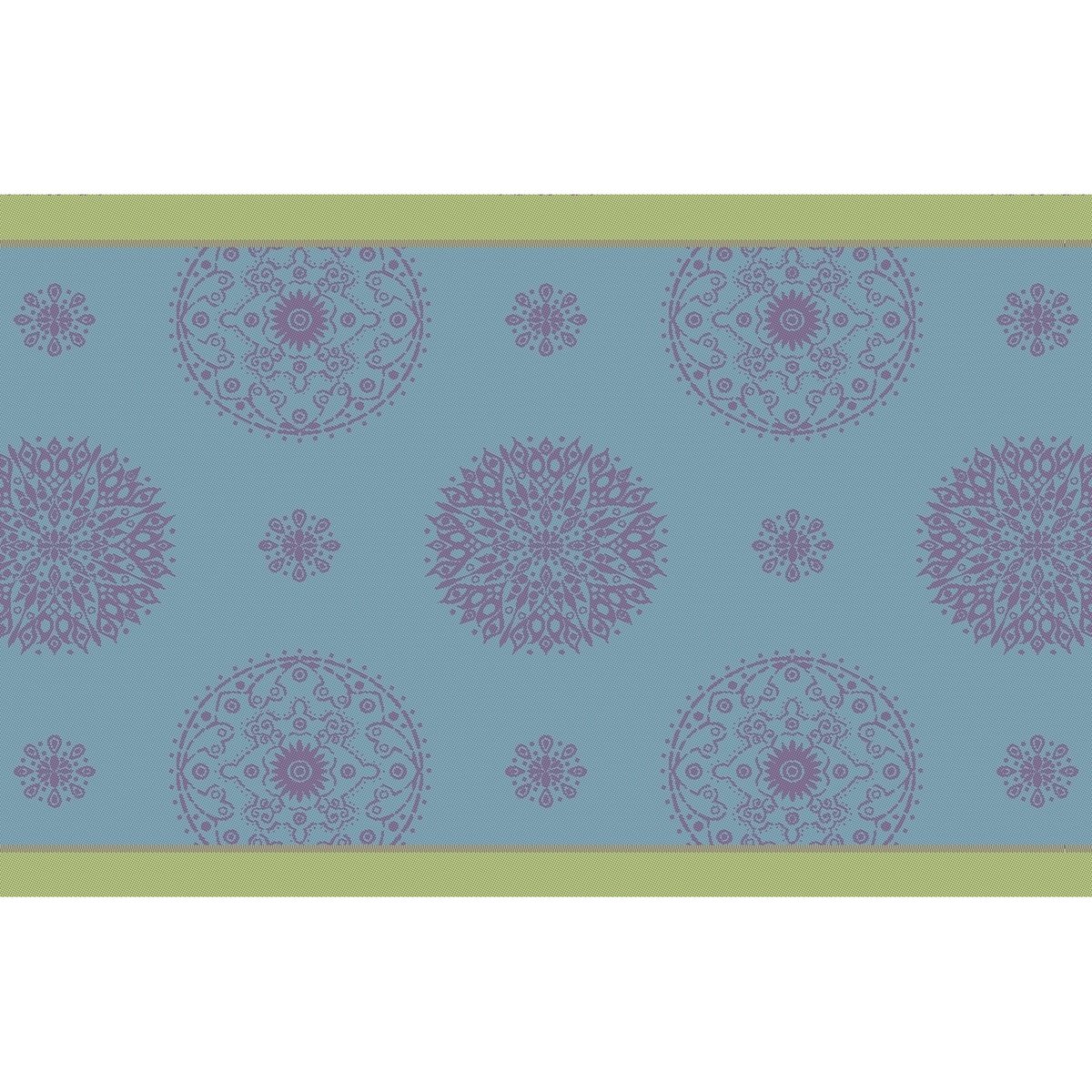 Mantel individual de lino Mandala - azul-violeta-amarillo