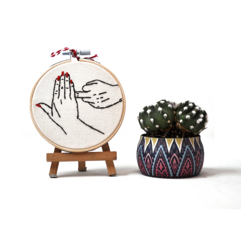 Handmade Embroidery Hoop Wall Art - F**K Design - Textile Wall Decoration (10/15cm)