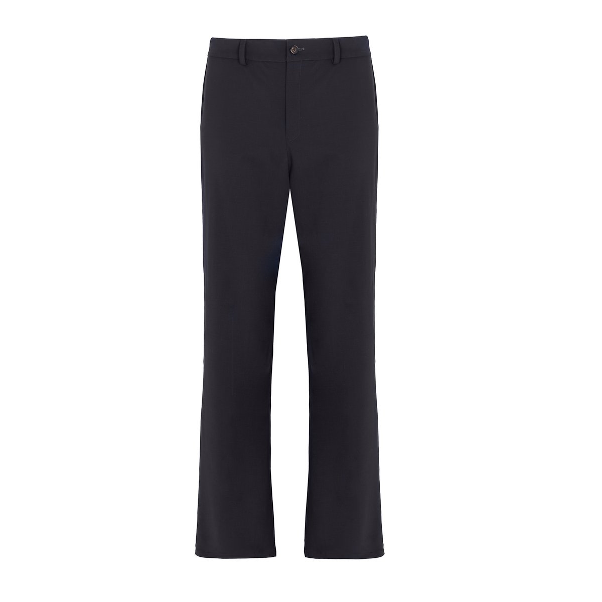 Pantaloni a gamba dritta in lana blu navy Made in Italy