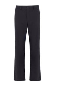 Wollen broek met rechte pijpen, marineblauw, gemaakt in Italië