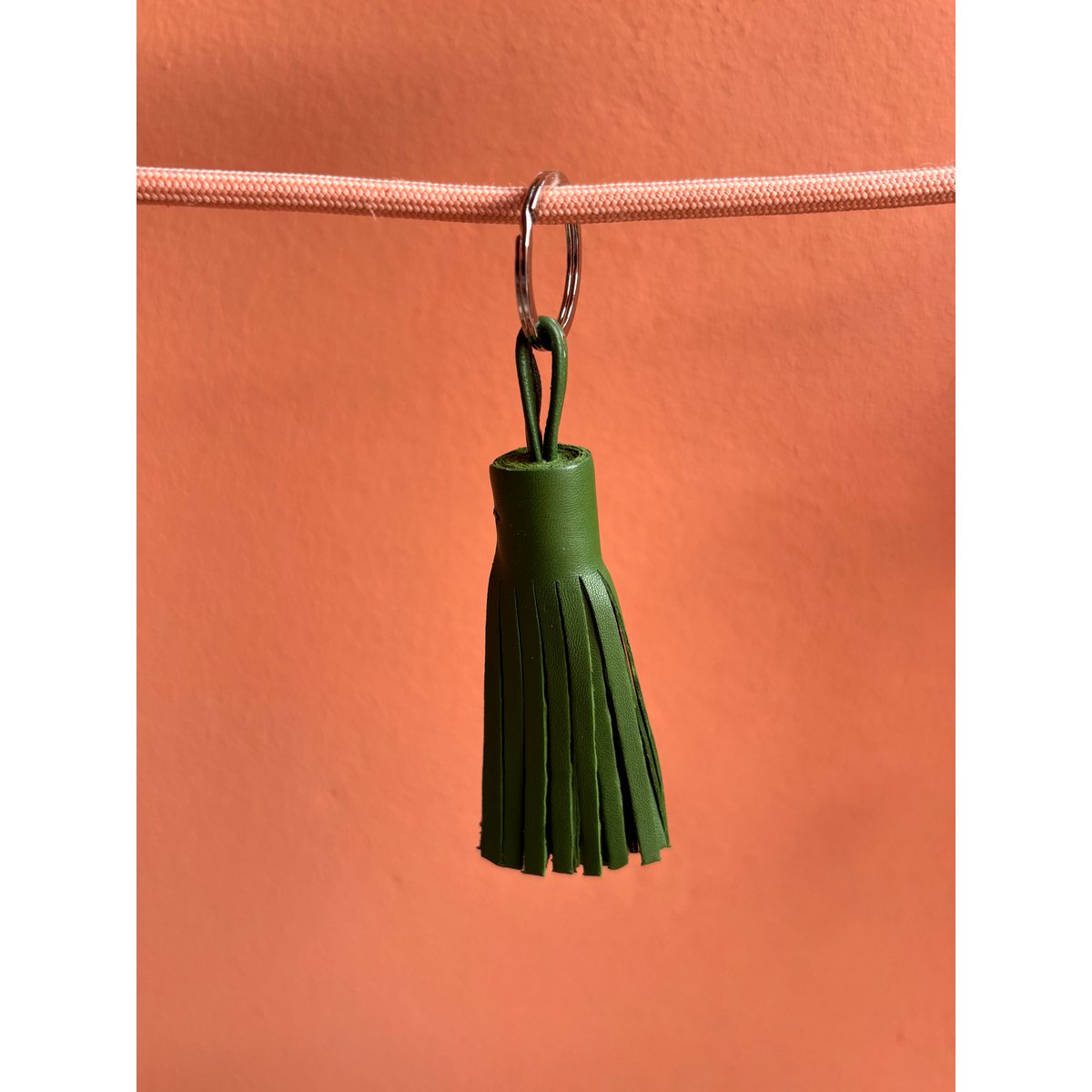 Leren sleutelhanger - "Mariyam" - Groen