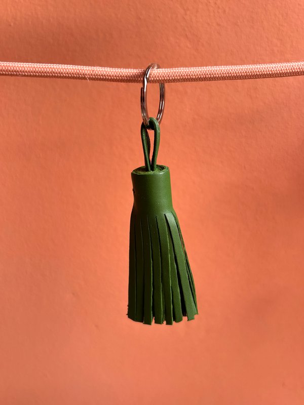 Leren sleutelhanger - "Mariyam" - Groen
