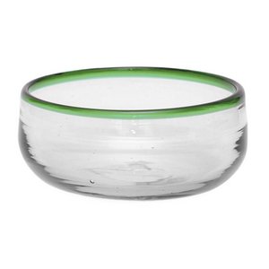 Green blown glass cereal bowl