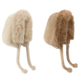  Eco-fur hood hat, a warm and stylish accessory for cold weather. Features a soft, plush fur trim around the hood for added comfort and insulation.