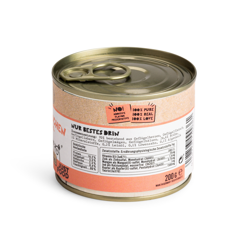 Dogs'n Tiger Junior, Kitten Premium nourriture pour chat, nourriture humide, sans céréales, oisillons, volaille, algues, citron vert et pissenlit