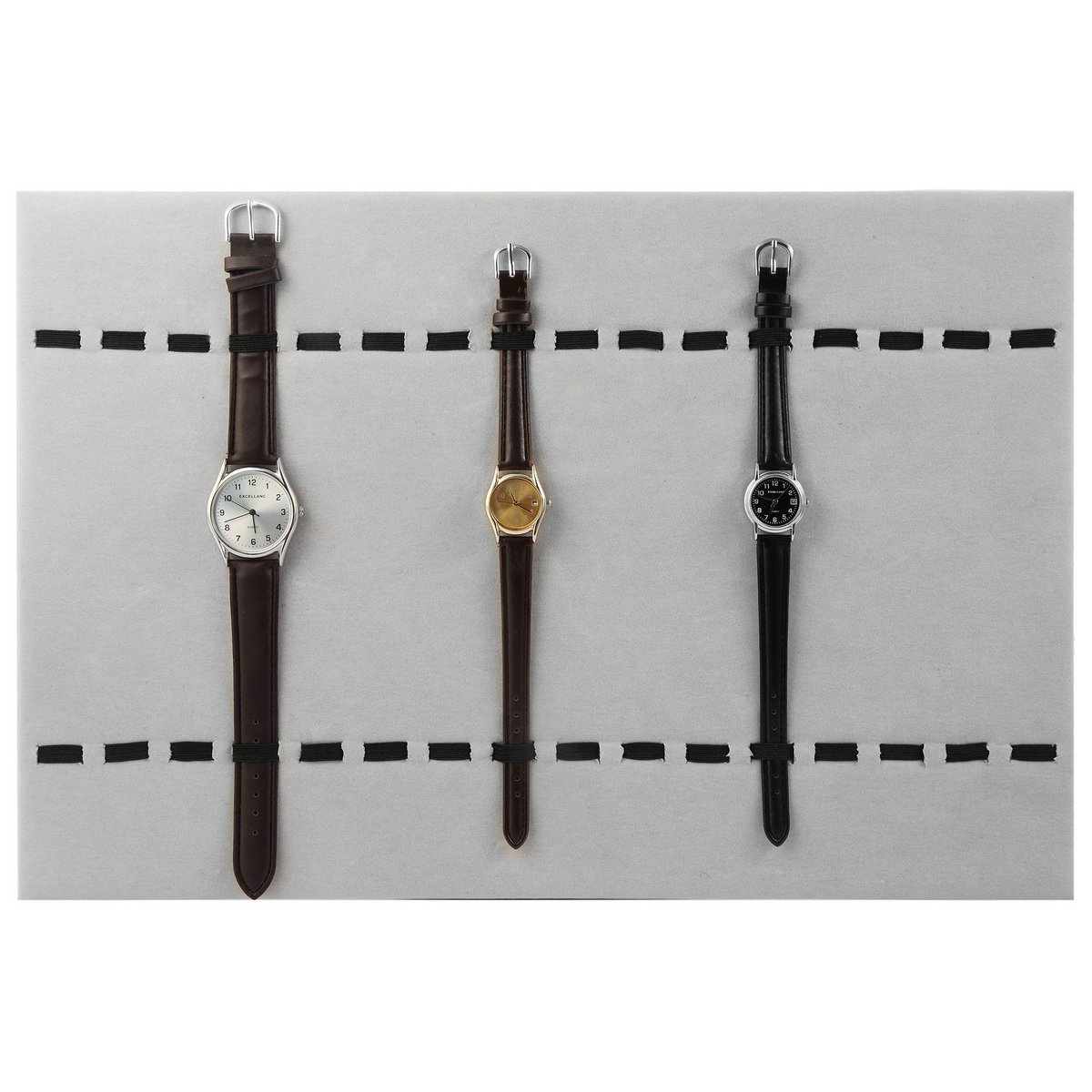 Uhrendisplay, grau, mit Gummizug, 39 cm x 26 cm x 0,5 cm