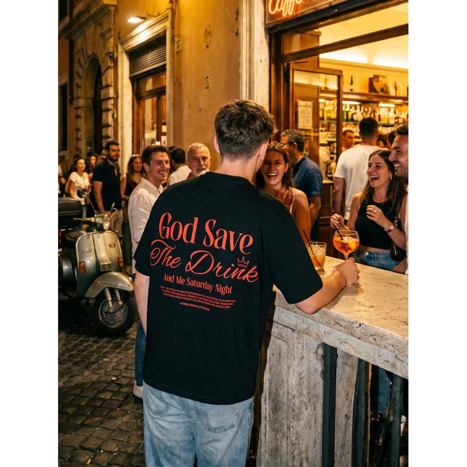 T-Shirt Nera 100% Cotone Made in Italy Save Me