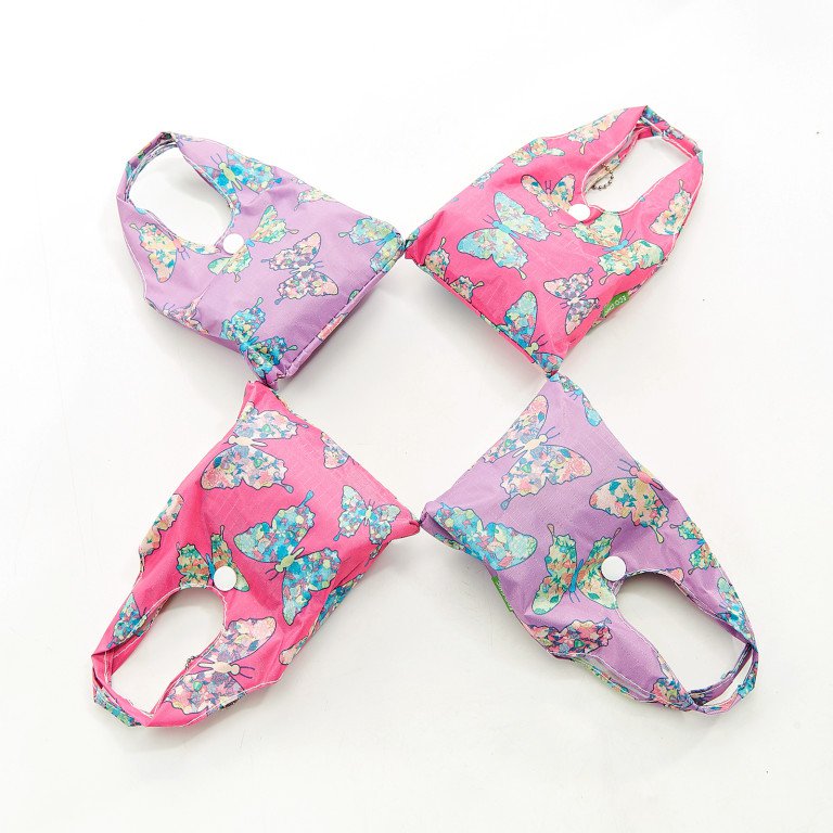 Sac cabas papillon en nylon recyclé rose