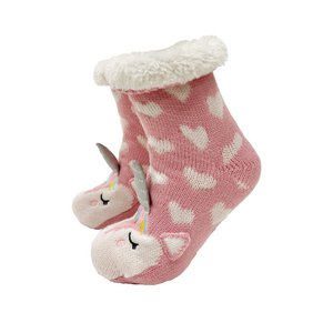 Textino UNICORN - House socks size 31/34 - non-slip - with sherpa lining - Seashell Pink