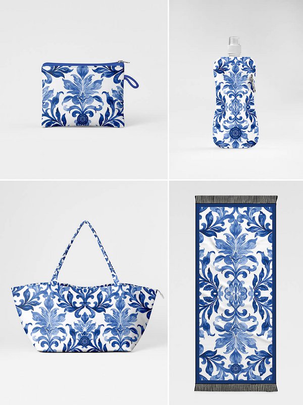 Pouch Blue Tile