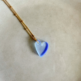 Ketting Lume Charms | Hjerte Neon Blå Guld