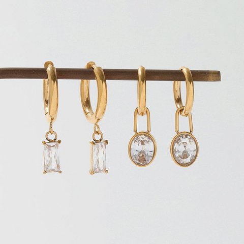 Algren - Huggie Earrings with Charms