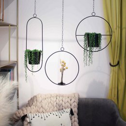 Maceta colgante, anillo decorativo con maceta "Hanging Garden" Redondo, negro