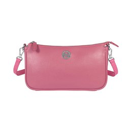 RB1037BS | GRETA Damen-Umhängetasche aus echtem Saffiano-Leder, hergestellt in Italien. Pfingstrosenfarbe