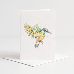 Kaart ijsvogel kleur met envelop