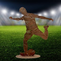 Footballer Player with Ball | Decoration figure made of metal rust |