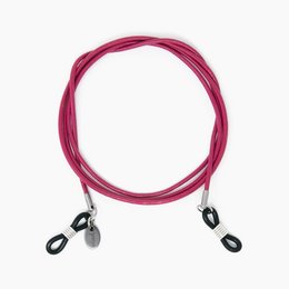 Pink leather strap sunglasses with round frames