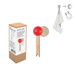 Clip magnetica in legno "Pinch me" per appendere strofinacci - 4 colori
