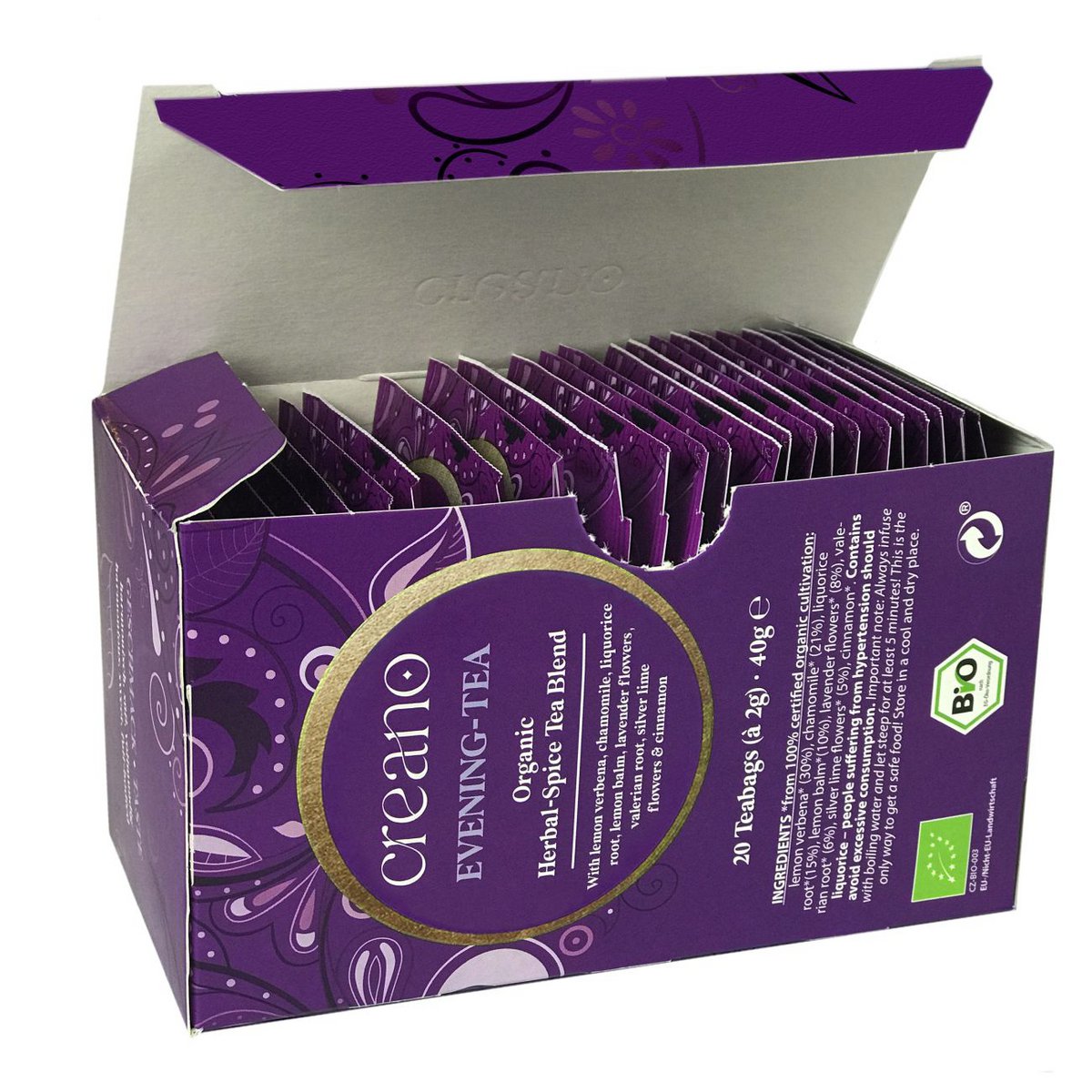 Creano Bio-Teebeutel Abend-Tee 20er Pack