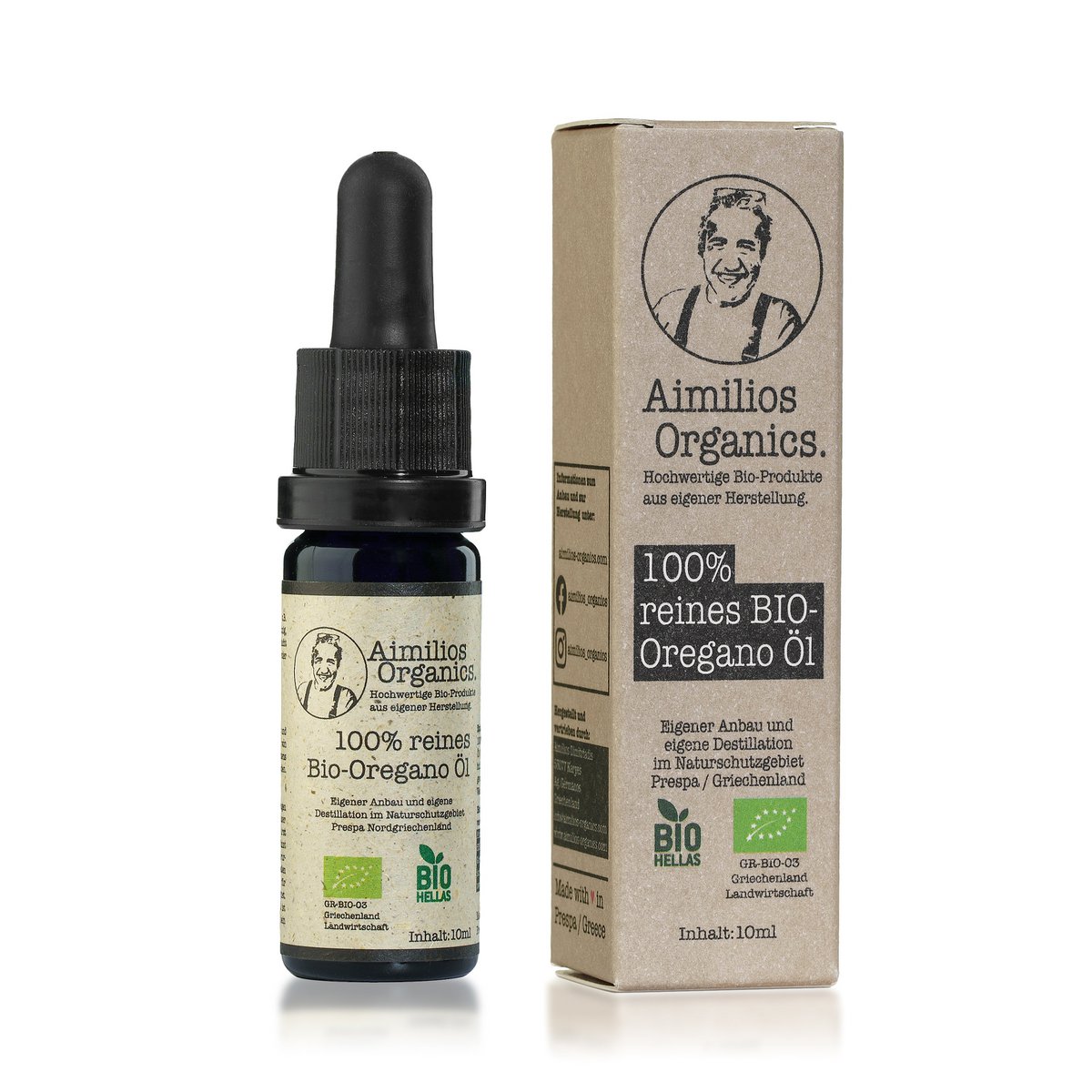 Økologisk oreganoolie - 10 ml dråbeflaske - ren fuldspektret olie - 100% æterisk olie