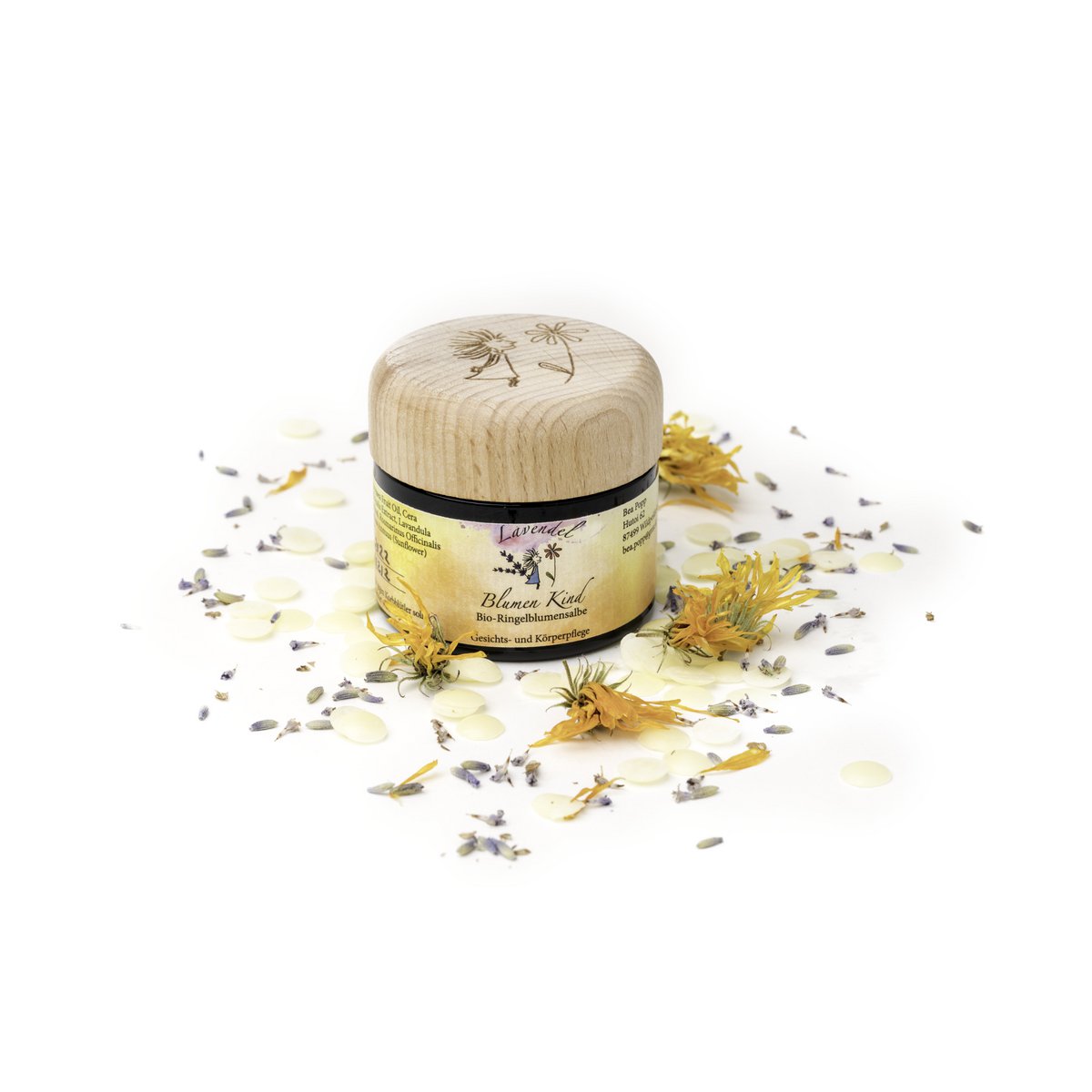 Ungüento de caléndula orgánico lavanda