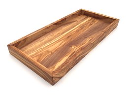 Estante rectangular L. 37 cm Tray Top en madera de olivo