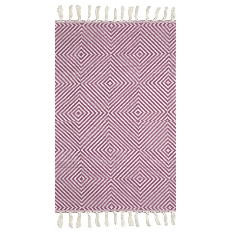Plaid Oslo Wool Cotton - Rose Bougainville - 120x150cm