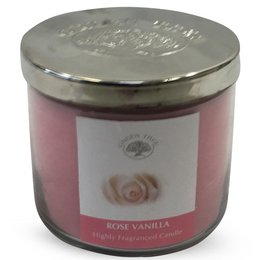 Green Tree Rose Vanilla Highly Fragranced Candle 400 Grams